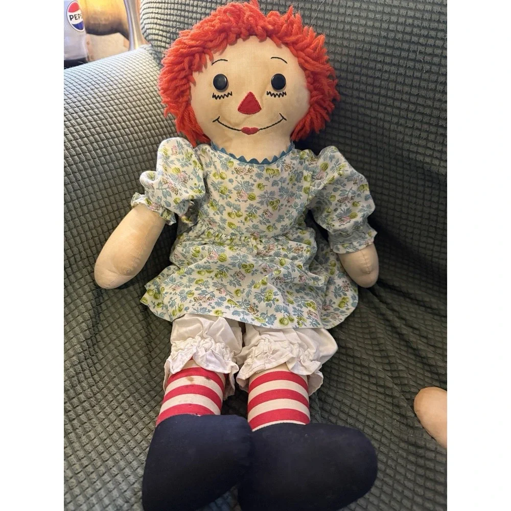 Vintage Handmade, Raggedy Ann‎ And Andy Dolls 19in